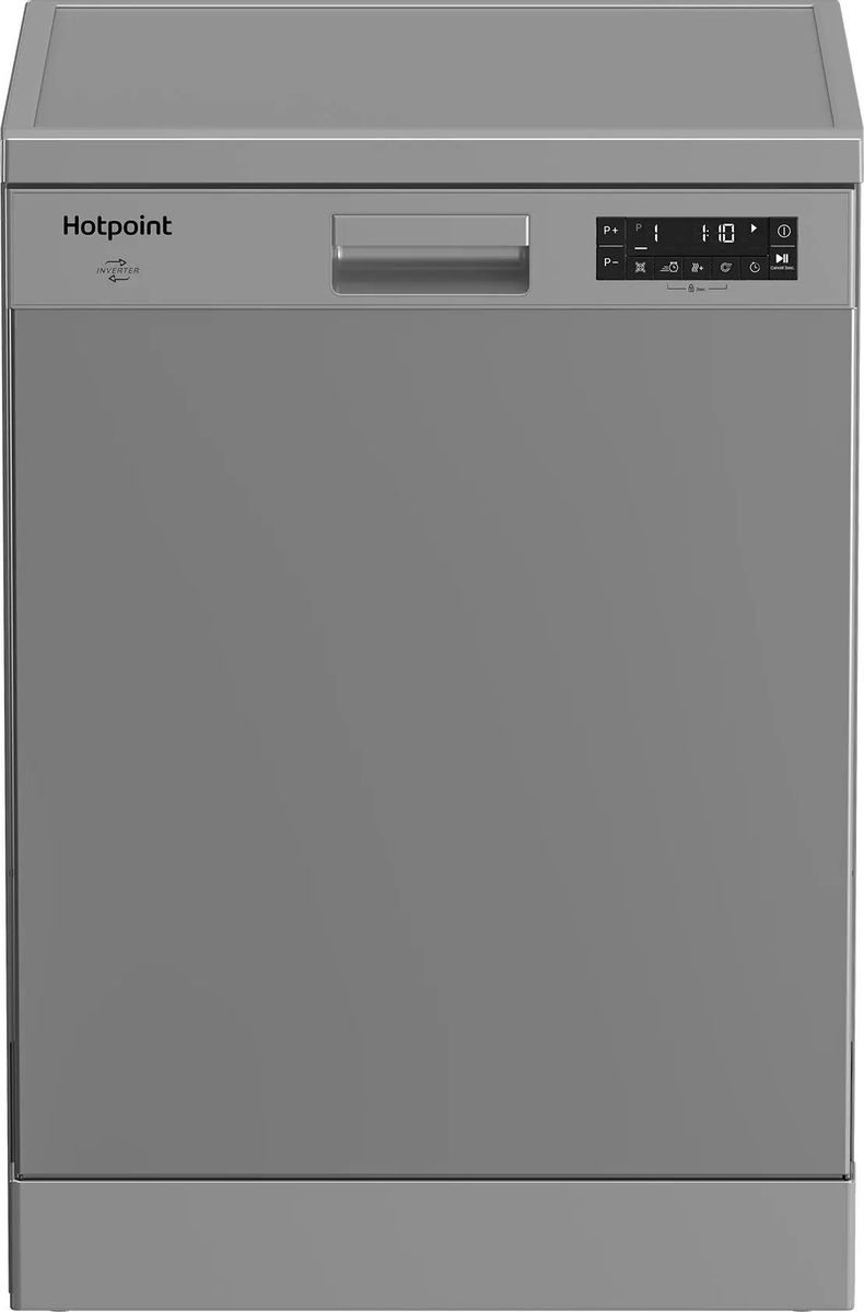 Посудомоечная машина HOTPOINT HF 5C84 DW X,  полноразмерная, напольная, 59.8см, загрузка 15 комплектов, нержавеющая сталь [869894700030]